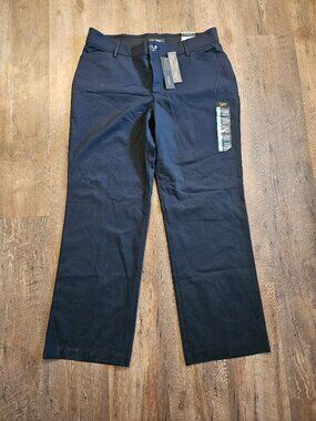 Lee Flex Motion Trouser Pants Black 18W Mid Rise NWT